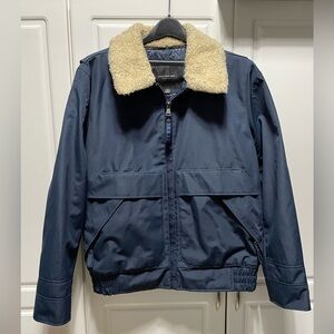 Marc New York Navy Bomber Jacket with Cream Collar